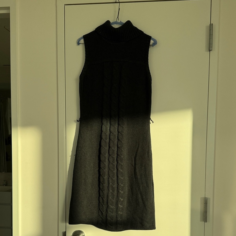Calvin Klein Black Cable Knit Midi Dress